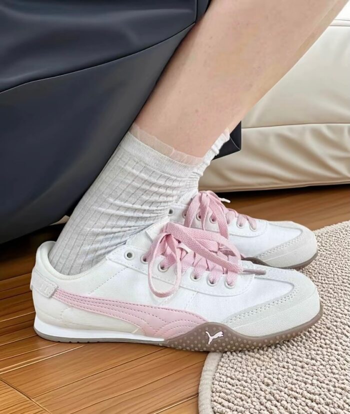 Puma Bella UT Canvas 'Pink Cream' For Girls - Image 3