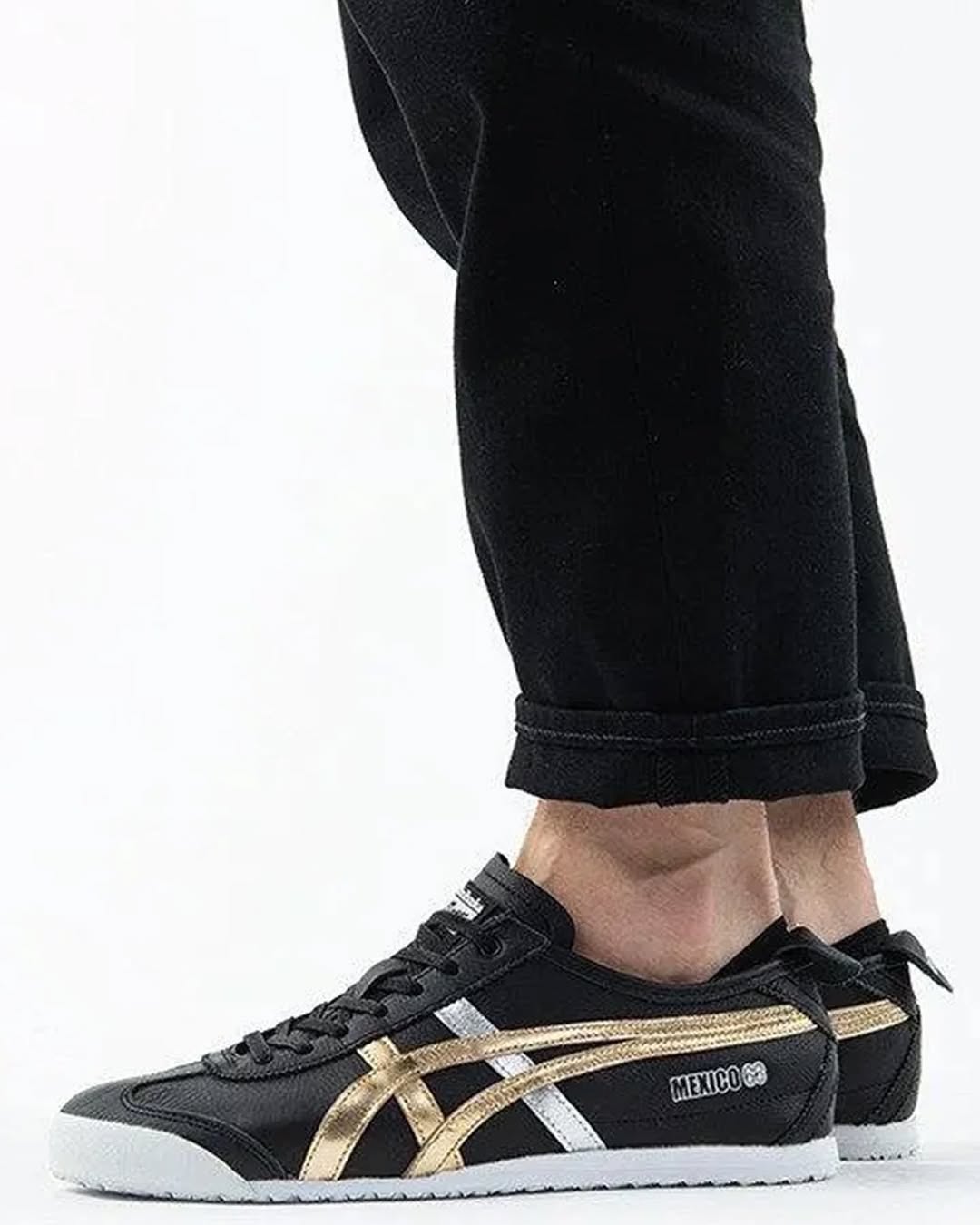 Onitsuka Tiger Mexico 66 Black Gold Silver For Girls - Image 6
