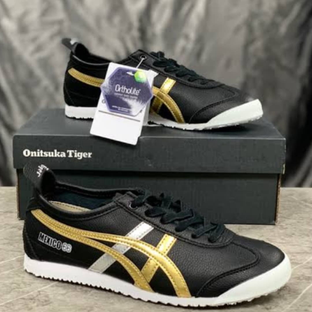 Onitsuka Tiger Mexico 66 Black Gold Silver For Girls - Image 7