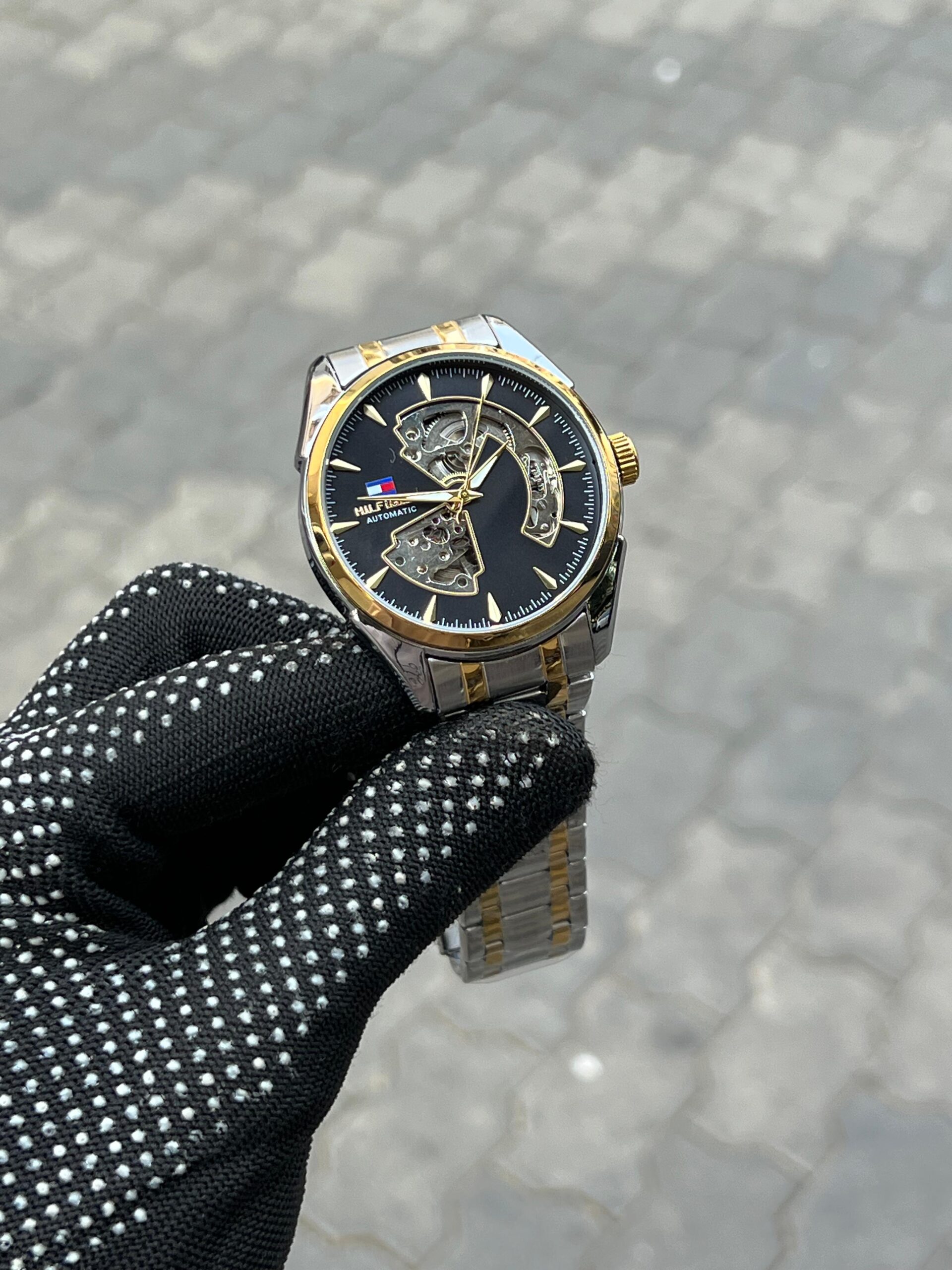 Tommy Hilfiger Chain Automatic Two Tone Black - Image 5