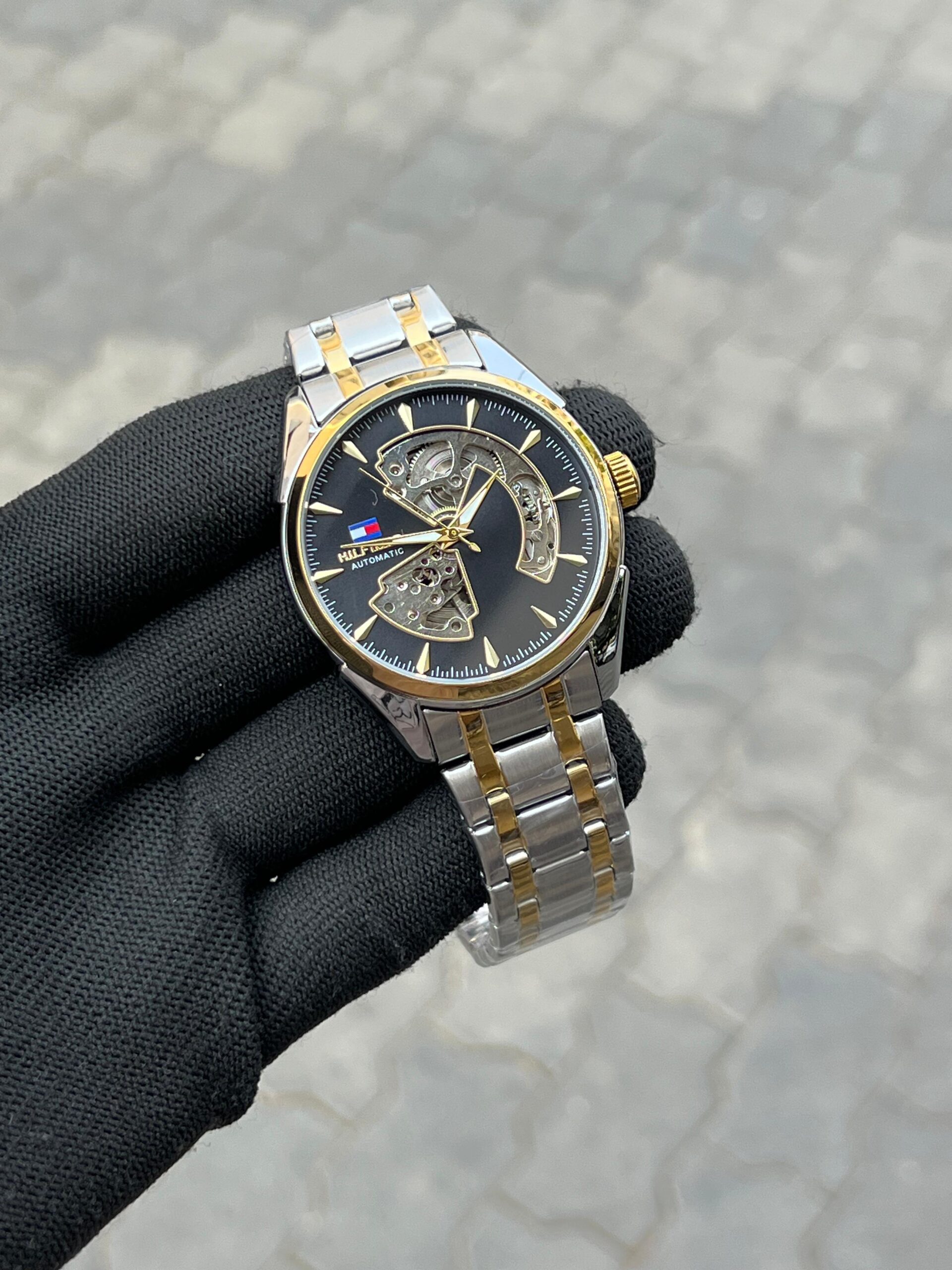 Tommy Hilfiger Chain Automatic Two Tone Black - Image 6