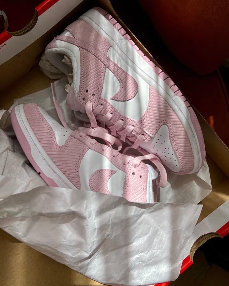 Nike Dunk Low Pink Corduroy (Women's) - Image 2