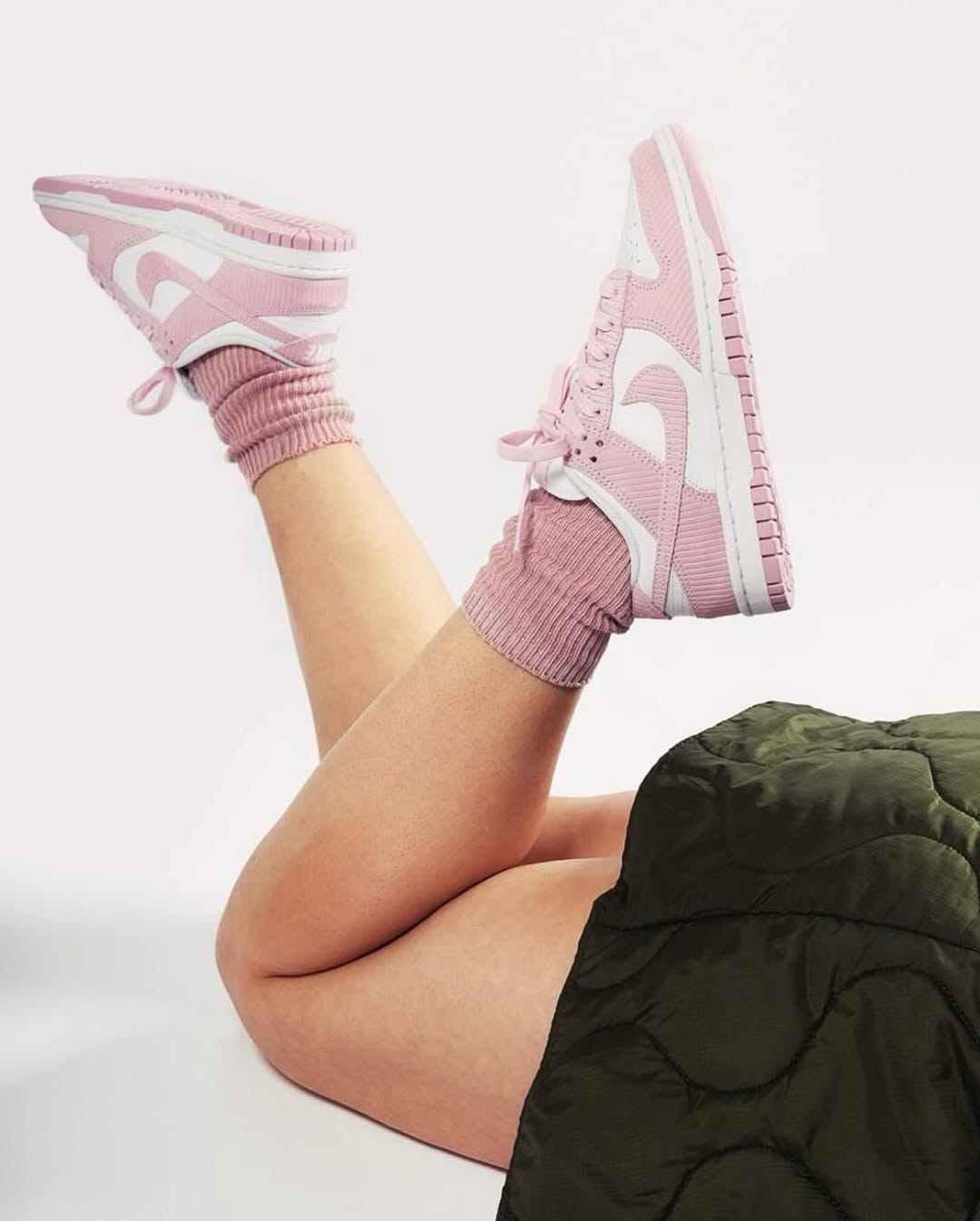 Nike Dunk Low Pink Corduroy (Women's) - Image 4