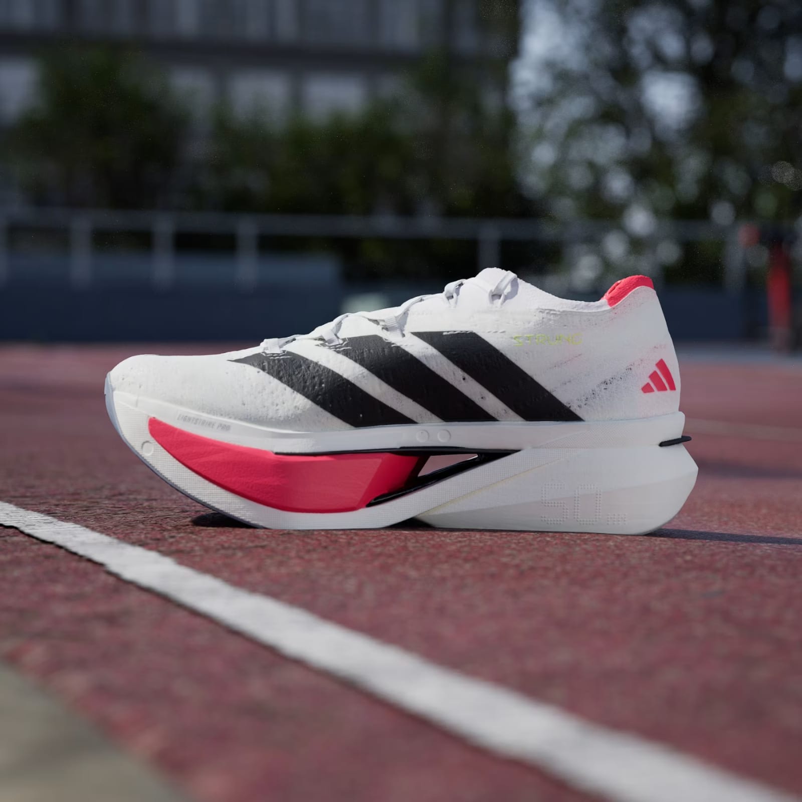 Adidas Adizero Prime X3 Strung Cloud White/Core Black/Lucid Red Running Shoes - Image 2