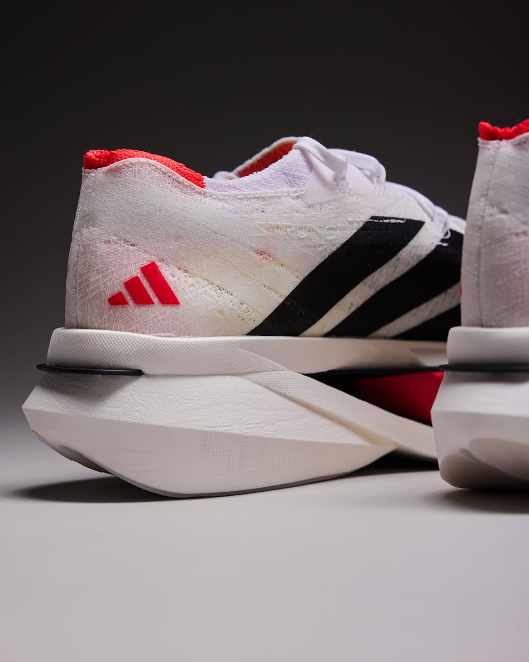 Adidas Adizero Prime X3 Strung Cloud White/Core Black/Lucid Red Running Shoes - Image 6