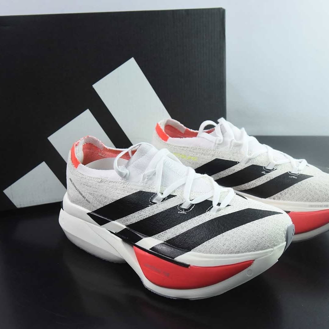 Adidas Adizero Prime X3 Strung Cloud White/Core Black/Lucid Red Running Shoes - Image 4