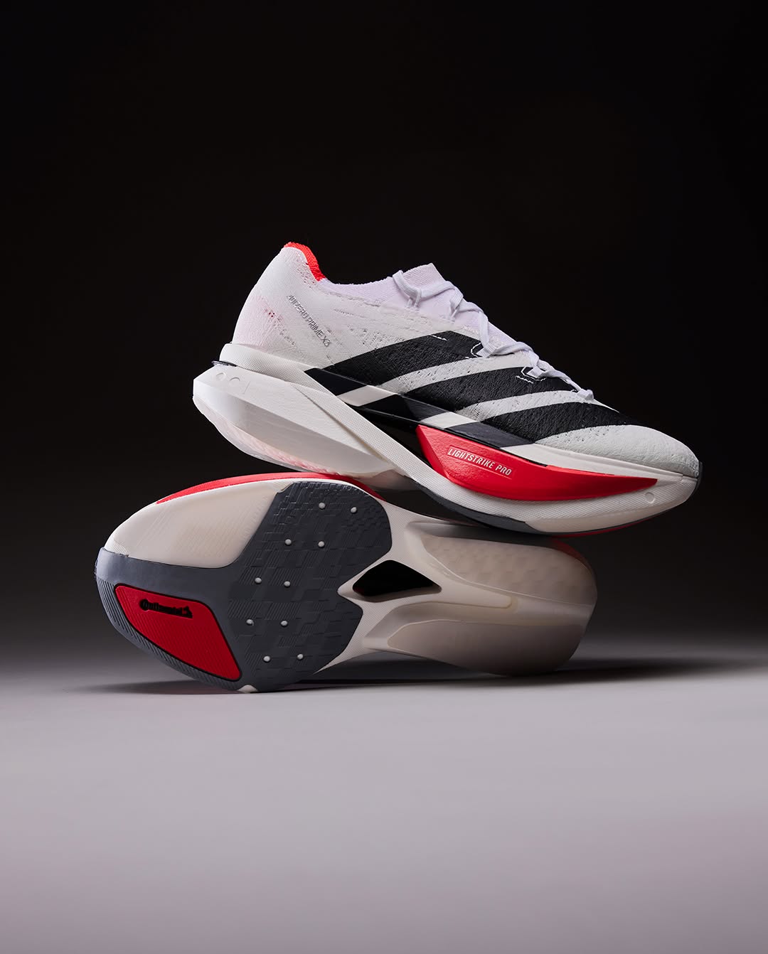 Adidas Adizero Prime X3 Strung Cloud White/Core Black/Lucid Red Running Shoes - Image 10